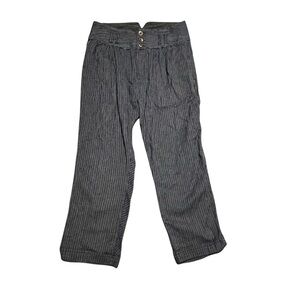 FREE PEOPLE Rumors‎ Yarn Dye Harem Pant Navy White Striped Cotton size 10